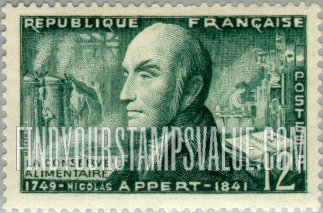 FindYourStampsValue: Nicolas Appert, canned foods