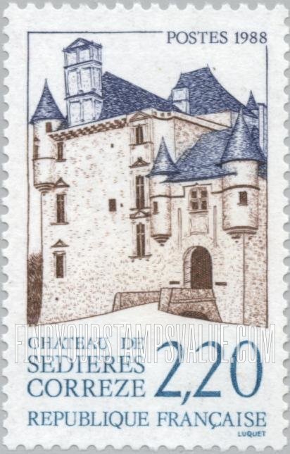 FindYourStampsValue: Tourist Issue: Chateau Sedieres, Correze