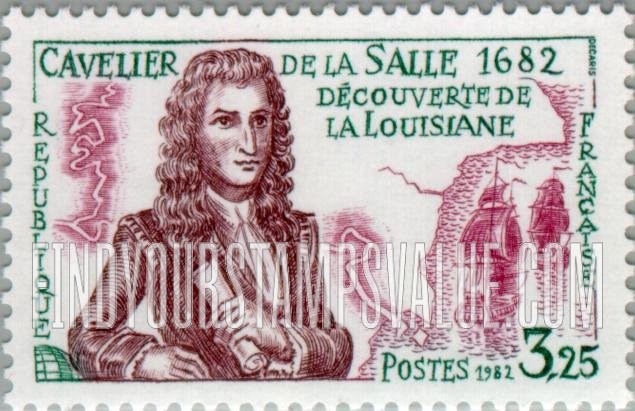 FindYourStampsValue: Cavelier de la Salle (1643-1687), Explorer