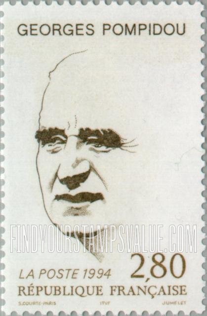 FindYourStampsValue: President Georges Pompidou (1911-1974)
