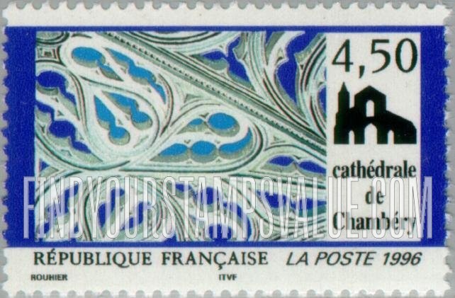 FindYourStampsValue: Tourism Series: Chambéry Cathedral, Savoie