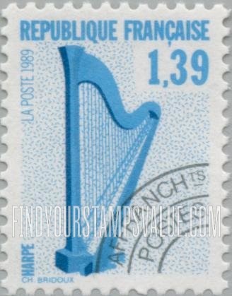 FindYourStampsValue: Musical Instruments: Harp