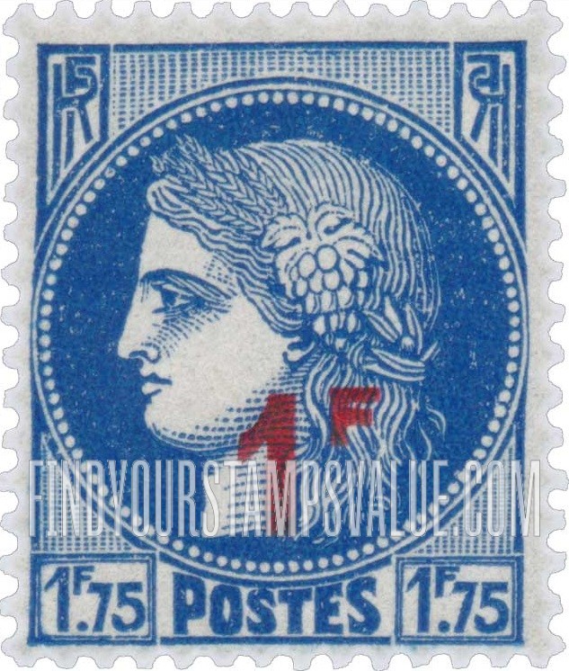 FindYourStampsValue: Ceres: Stamps of 1938-39 Surcharged in Carmine