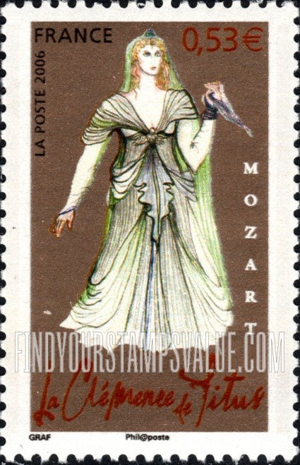 FindYourStampsValue: Costumes From Operas by Wolfgang Amadeus Mozart: The Clemency of Titus