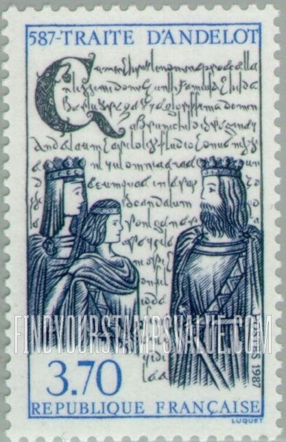 FindYourStampsValue: Treaty of Andelot, 1400th Anniversary