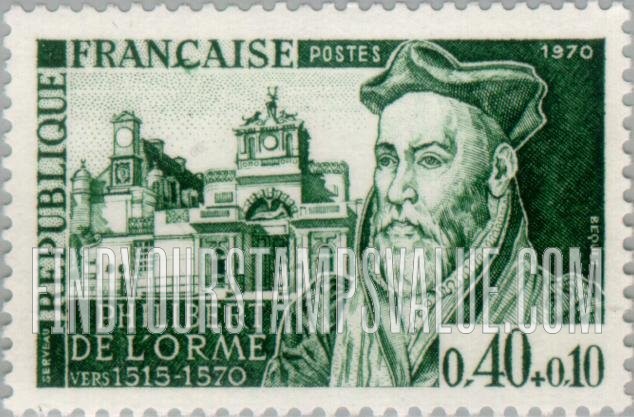 FindYourStampsValue: SEMI-POSTAL - Philibert Delorme, Architect, and Chateau d’Ane