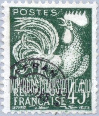 FindYourStampsValue: Gallic Cock: Gallic Cock Type of 1954
