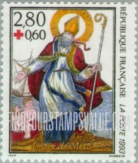 FindYourStampsValue: SEMI-POSTAL - St. Nicolas, Image of Metz
