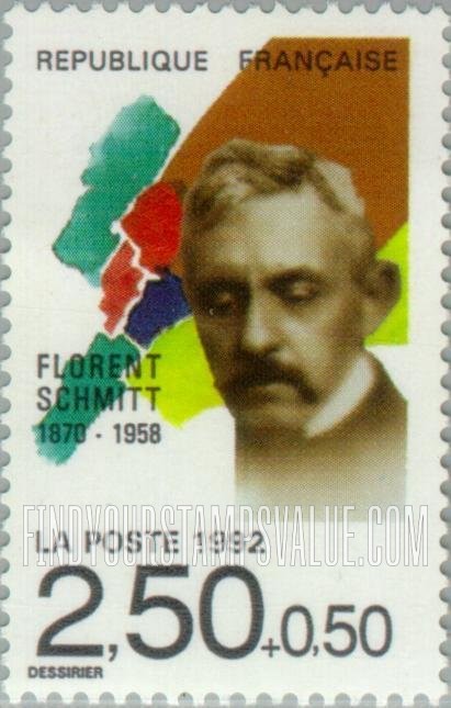 FindYourStampsValue: SEMI-POSTAL - Composers: Florent Schmitt (1870-1958)