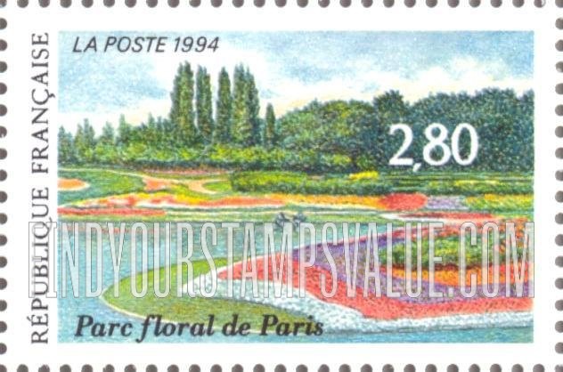 FindYourStampsValue: European Stamp Exhibition: Flowers in park