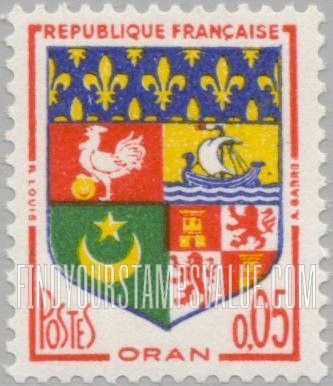 FindYourStampsValue: Arms of Oran: Arms Type of 1958-59
