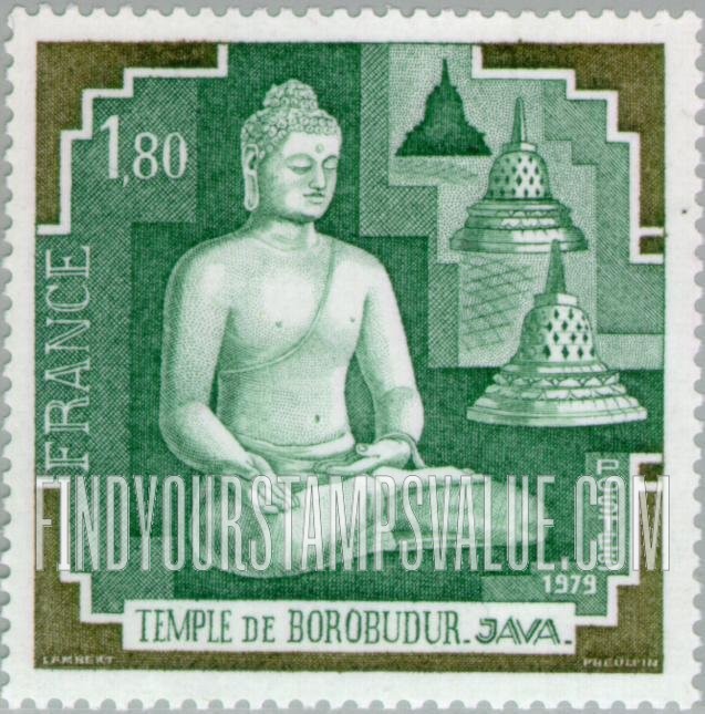 FindYourStampsValue: Buddha, Stupas, Temple of Borobudur