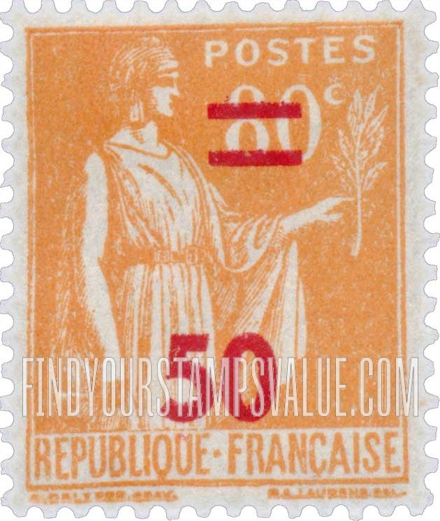 FindYourStampsValue: Peace with Olive Branch: Stamps of 1932-39 Surcharged in Carmine