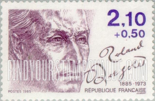 FindYourStampsValue: SEMI-POSTAL - Authors: Roland Dorgeles (1885-1973)
