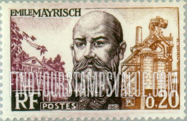 FindYourStampsValue: Emile Mayrisch, Colpach Chateau & blast furnace, Esch