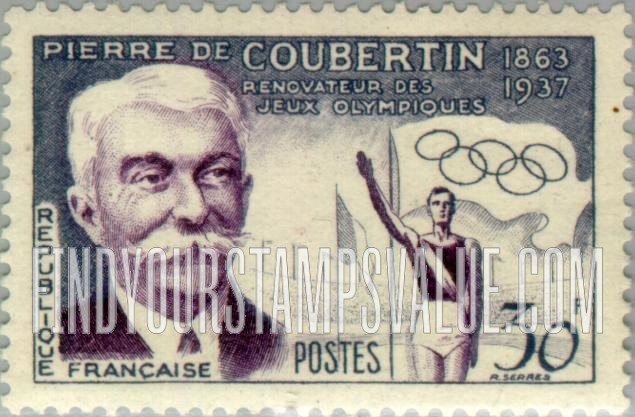 FindYourStampsValue: Pierre de Coubertin and Olympic Stadium