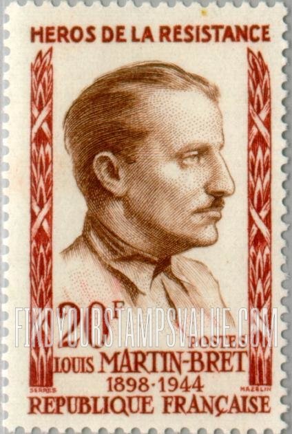 FindYourStampsValue: Louis Martin-Bret: Heroes Type of 1957