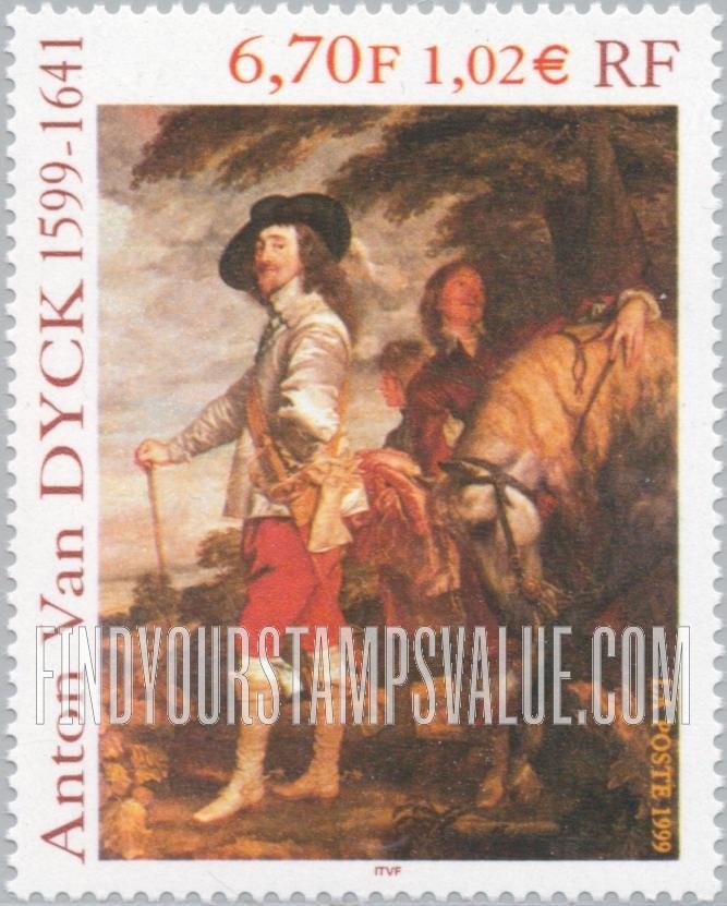 FindYourStampsValue: Art Series: Charles I, King of England, by Sir Anthony Van Dyck