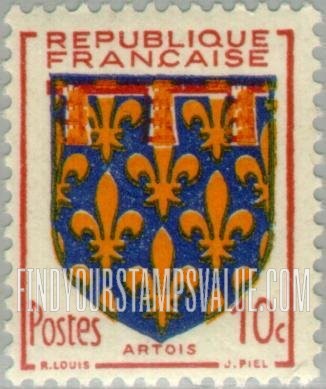 FindYourStampsValue: Arms of Artois: Arms Type of 1949