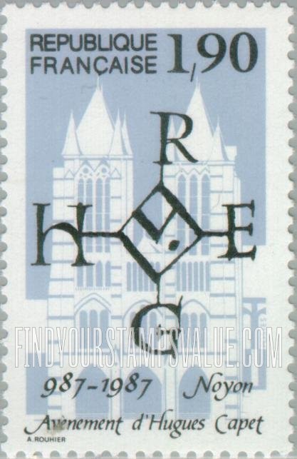 FindYourStampsValue: Accession of Hugh Capet (c.938-996), 1st king of France, millenary