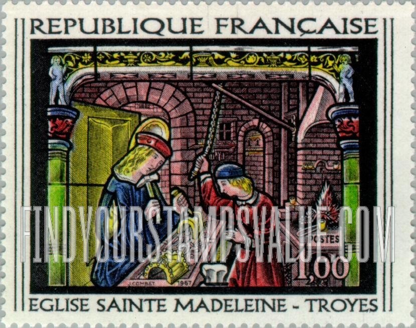 FindYourStampsValue: St. Eloi, the Goldsmith, at Work