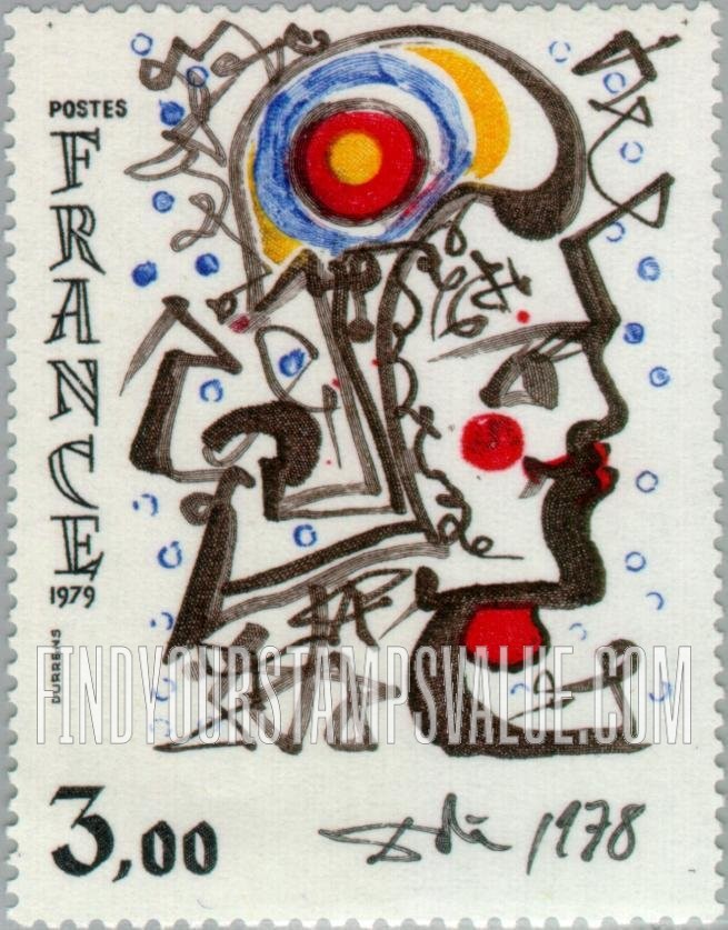FindYourStampsValue: Head of Marianne, by Salvador Dali