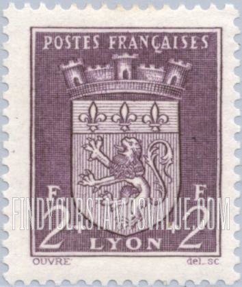FindYourStampsValue: SEMI-POSTAL - Arms of Various Cities: Lyon