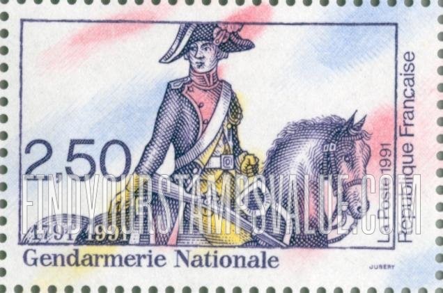 FindYourStampsValue: French Revolution, Bicentennial: National police, bicentennial