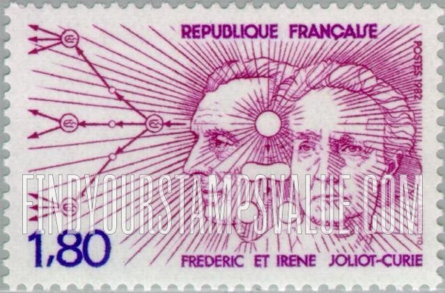 FindYourStampsValue: Frederic and Irene Curie, Radiation Diagrams