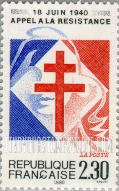 FindYourStampsValue: De Gaulle’s Call for French Resistance, 50th anniversary