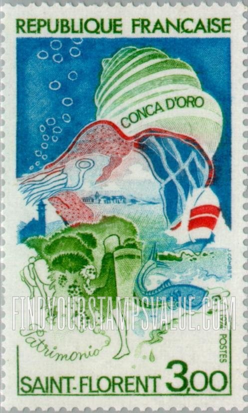 FindYourStampsValue: Tourist Issue: Seashell over Corsica