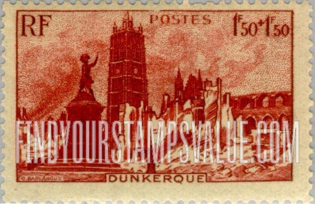 FindYourStampsValue: SEMI-POSTAL - Ruins of Dunkirk