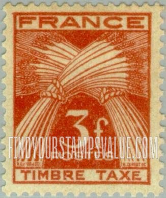 FindYourStampsValue: POSTAGE DUE - Sheaves of Wheat: Type of 1943