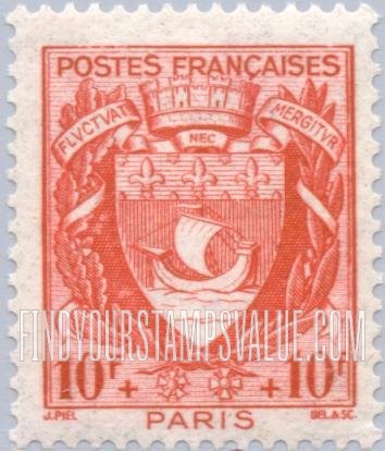 FindYourStampsValue: SEMI-POSTAL - Arms of Various Cities: Paris