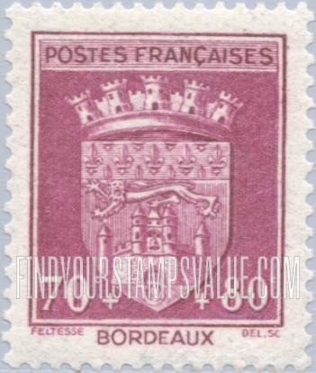 FindYourStampsValue: SEMI-POSTAL - Arms of Various Cities: Bordeaux