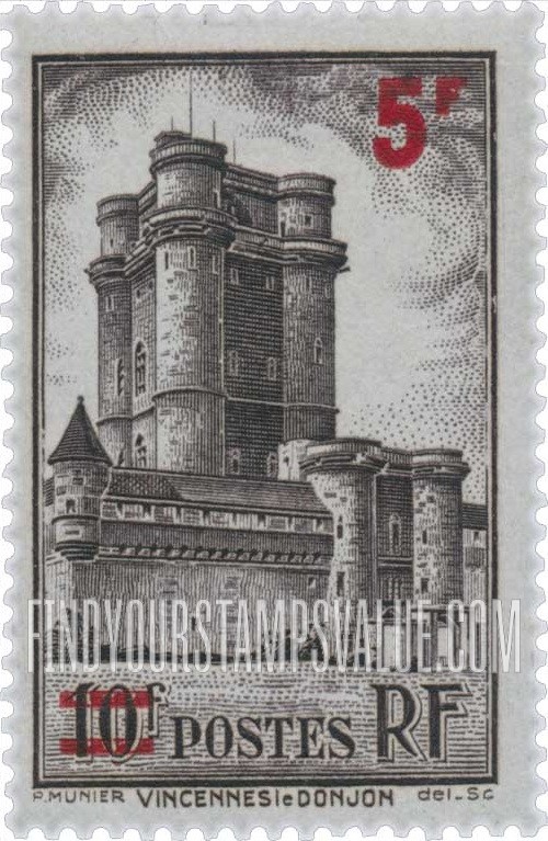 FindYourStampsValue: Keep and Gate of Vincennes: Stamps of 1932-39 Surcharged in Carmine