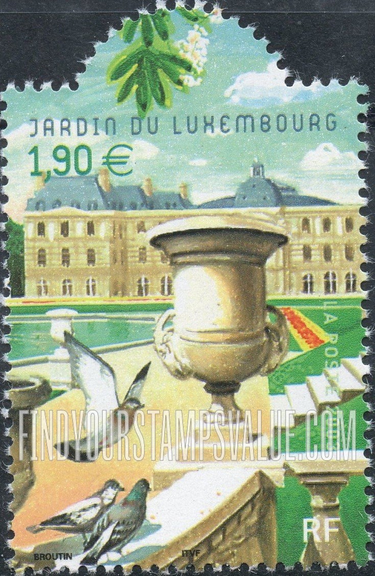 FindYourStampsValue: Gardens and Parks: Jardin du Luxembourg