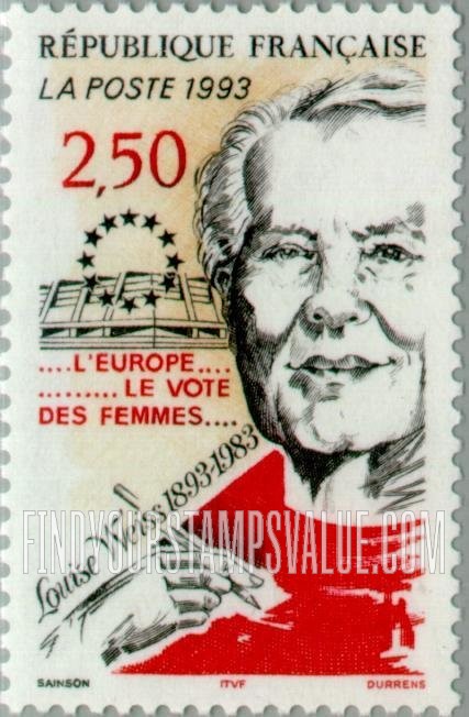FindYourStampsValue: Louise Weiss (1893- 1983), Suffragist