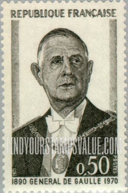 FindYourStampsValue: De Gaulle Issue: Pres. de Gaulle, 1970