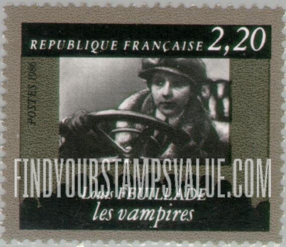 FindYourStampsValue: National Film Industry, 50th Anniversary: Louis Feuillade, The Vampires