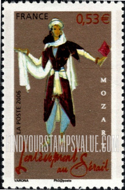 FindYourStampsValue: Costumes From Operas by Wolfgang Amadeus Mozart: The Abduction from the Seraglio (L’enlèvement au Sérail)