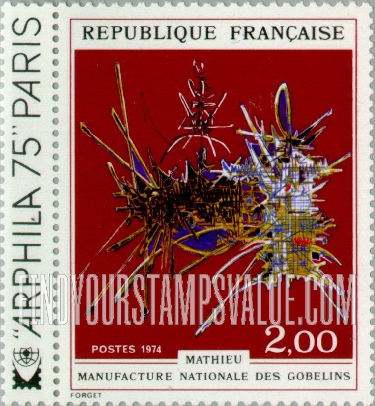 FindYourStampsValue: “In Honor of Nicolas Fouquet,” Tapestry by Georges Mathieu