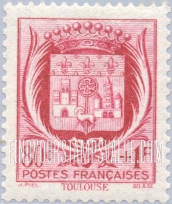 FindYourStampsValue: SEMI-POSTAL - Arms of Various Cities: Toulouse