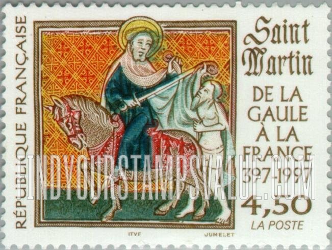 FindYourStampsValue: Saint Martin of Tours (316-97) Apostle of the Gauls