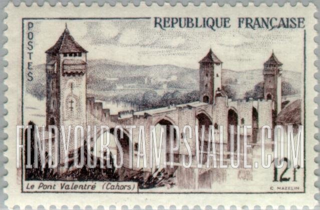 FindYourStampsValue: Valentre bridge, Cahors