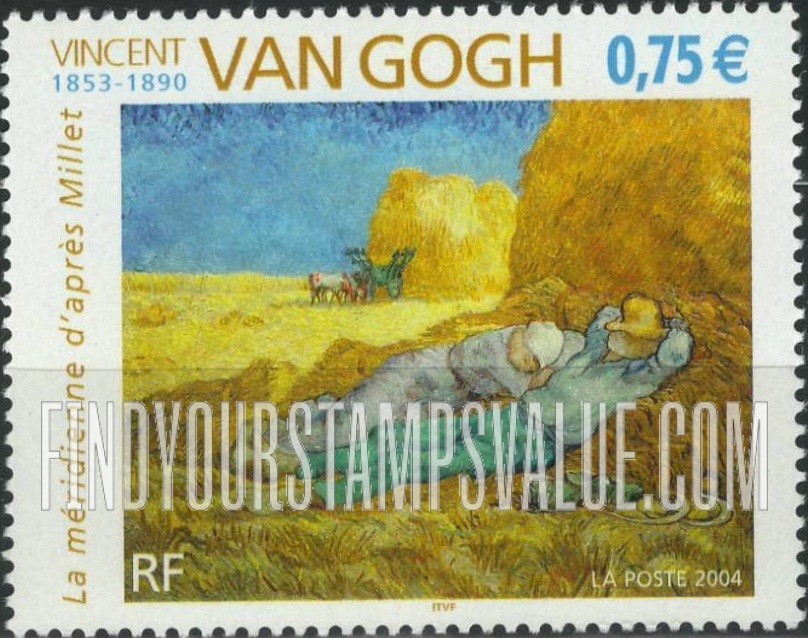 FindYourStampsValue: Art Series: La Méridienne d’Après Millet, by Vincent van Gogh