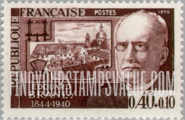 FindYourStampsValue: SEMI-POSTAL - Edouard Branly (1844-1940), physicist, electric circuit and convent of the Carmes, Paris