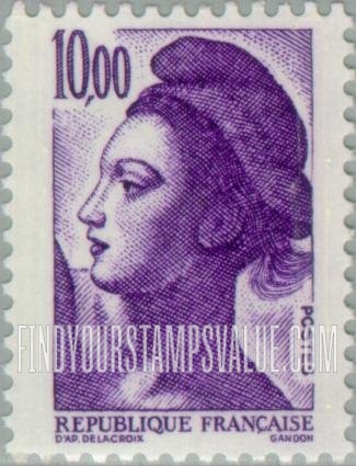 FindYourStampsValue: Liberty, after Delacroix: Liberty Type of 1982