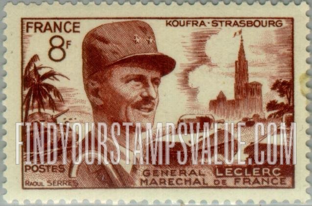 FindYourStampsValue: Philippe Francois M. de Hautecloque (General Jacques Leclerc): Type of 1948