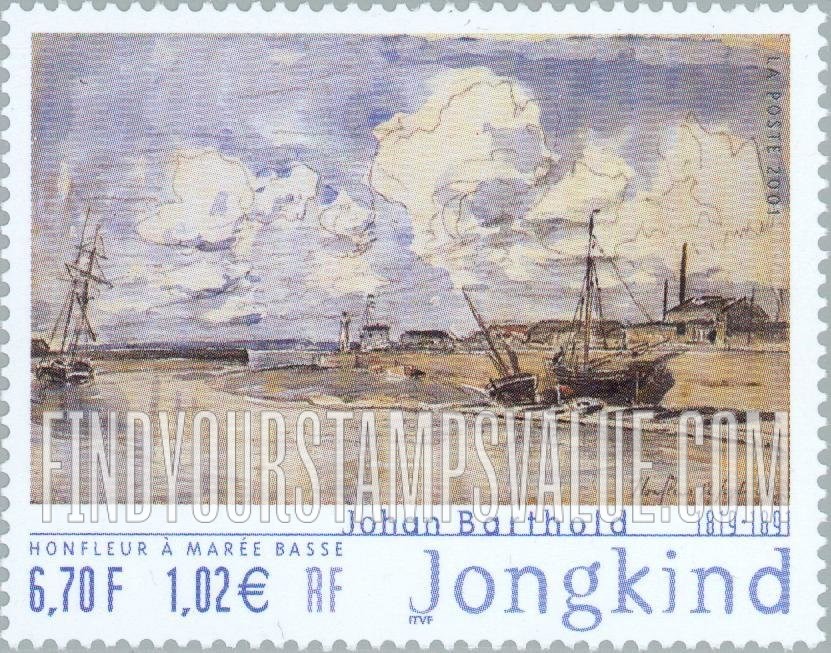FindYourStampsValue: Art Series: Honfleur at Low Tide, by Johan Barthold Jongkind
